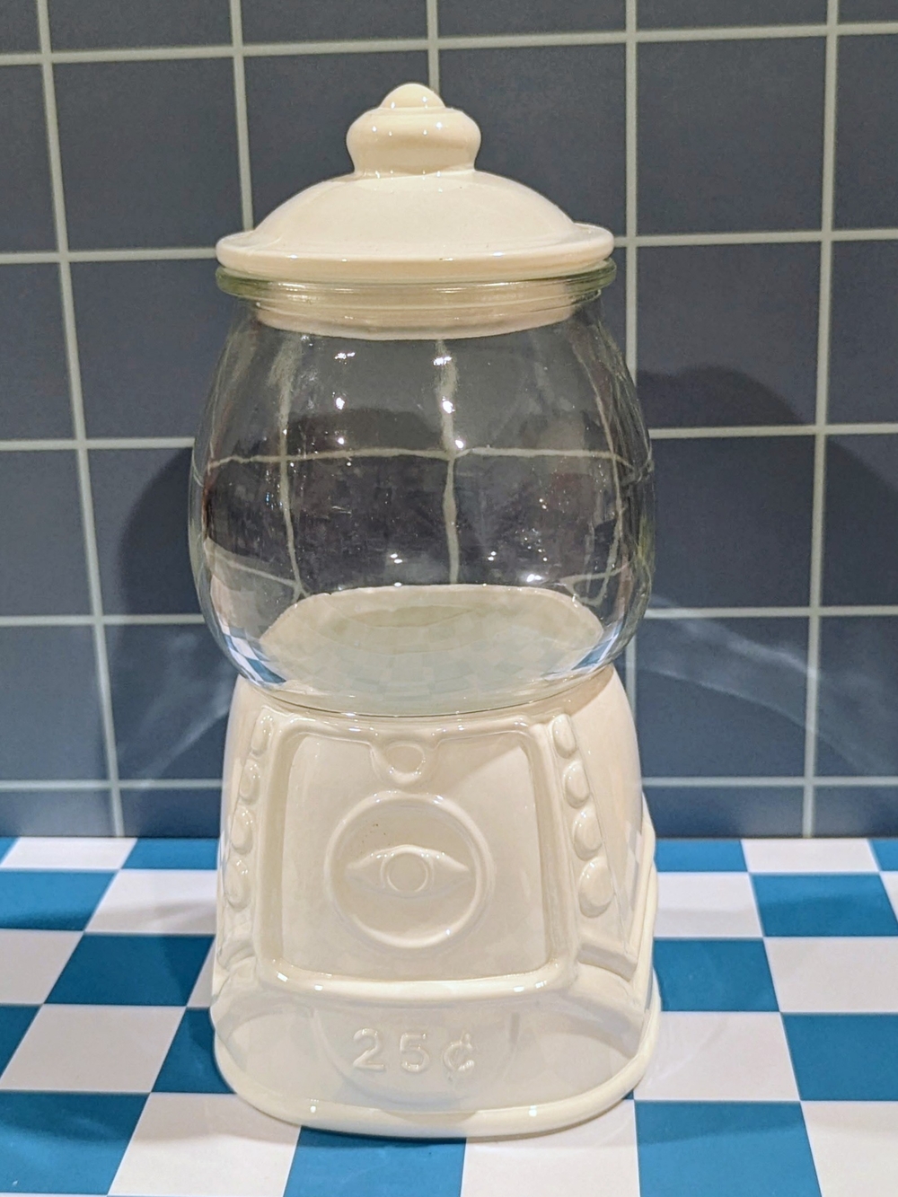 Target Cream Ceramic & Glass Gumball Candy Jar